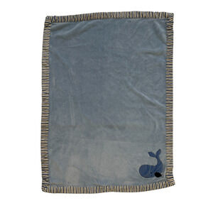 Le Bebe Favorite Blue Dinosaur Dino Trim Edge Baby Blanket Lovey Security Infant